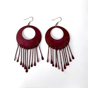 Painted Metal Fringe Earrings